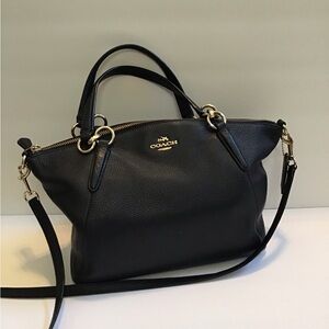 Coach Navy Leather Small Kelsey Satchel/Crossbody